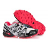 Мужские кроссовки Salomon Speedcross 3 светло-серые с красным