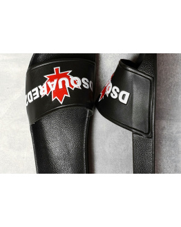 Мужские шлепанцы Dsquared2 черные с красным