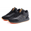 Мужские высокие кроссовки на меху Adidas Iniki Runner High черные с оранжевым