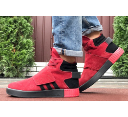 Купить Мужские высокие кроссовки на меху Adidas Tubular Invader Strap красные