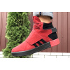 Купить Мужские высокие кроссовки на меху Adidas Tubular Invader Strap красные