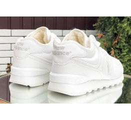 Купить Мужские высокие кроссовки на меху New Balance 574 Mid Fur белые в Украине