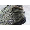 Купить Мужские высокие кроссовки на меху New Balance 990v4 High зеленые