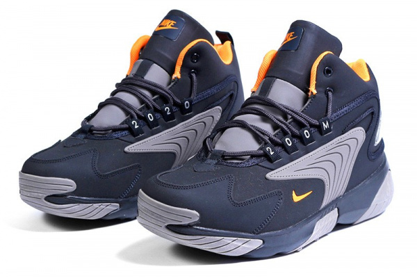 Мужские высокие кроссовки на меху Nike Zoom 2K High темно-синие