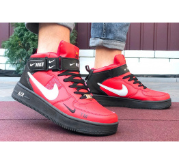 Купить Мужские высокие кроссовки Nike Air Force 1 '07 Mid Lv8 Utility красные с черным в Украине