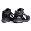 Купить Мужские высокие кроссовки на меху Adidas ZX 750 High черные с белым