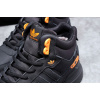 Купить Мужские высокие кроссовки на меху Adidas ZX 750 High черные с оранжевым