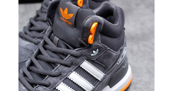 Купить мужские высокие кроссовки на меху Adidas ZX 750 High серые