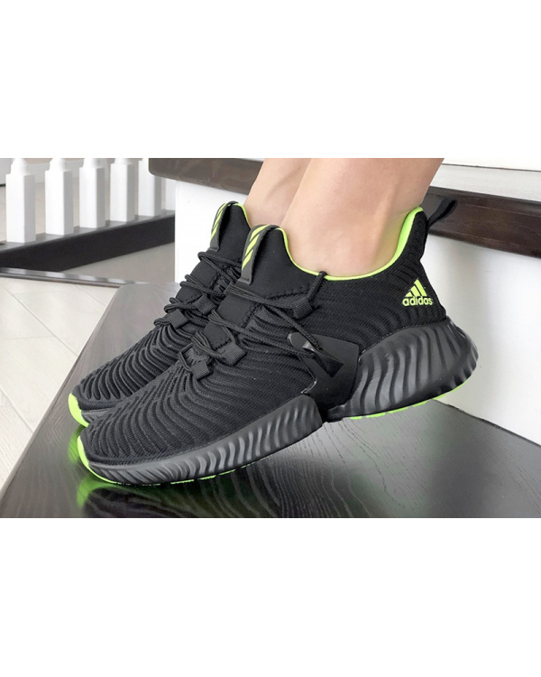 Женские кроссовки Adidas AlphaBOUNCE Instinct черные с неоновым