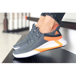 Женские кроссовки Adidas Bounce темно-серые с оранжевым