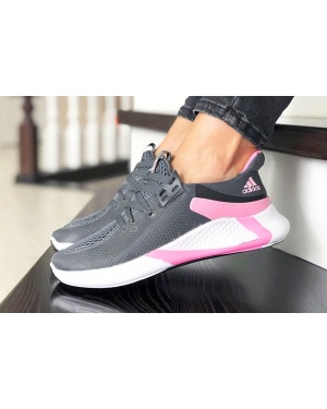 Женские кроссовки Adidas Bounce темно-серые с розовым