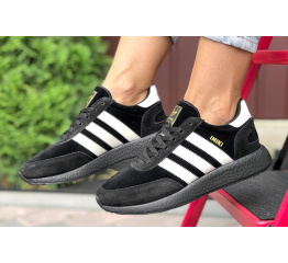 Купить Женские кроссовки Adidas Iniki Runner черные с белым