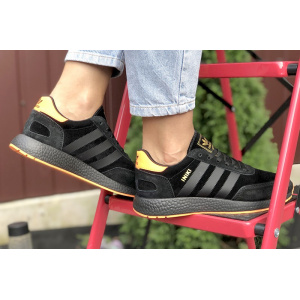 Купить Жіночі кросівки Adidas Iniki Runner чорні з помаранчевим в Украине