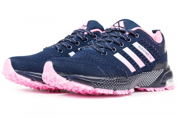 Женские кроссовки Adidas Marathon TR темно-синие с розовым
