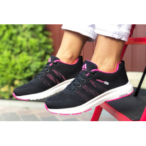 Женские кроссовки Adidas Neo черные с малиновым