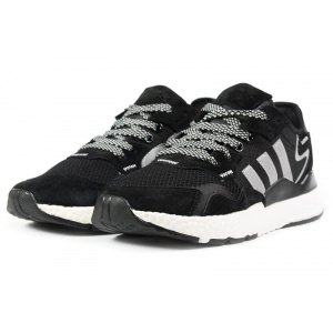 Женские кроссовки Adidas Nite Jogger BOOST черные с серым