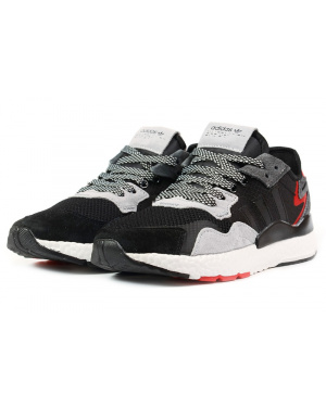 Женские кроссовки Adidas Nite Jogger BOOST черные с серым