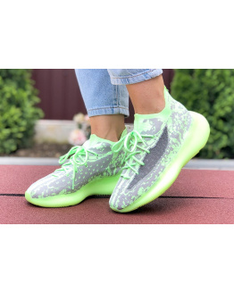 Жіночі кросівки Adidas Yeezy Boost 380 зелені з сірим
