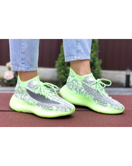 Жіночі кросівки Adidas Yeezy Boost 380 зелені з сірим
