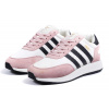 Женские кроссовки на меху Adidas Iniki Runner розовые с белым