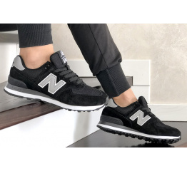Женские кроссовки New Balance 574 черные с серым