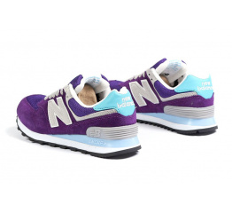 Женские кроссовки New Balance 574 фиолетовые с голубым