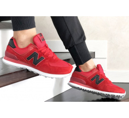 Женские кроссовки New Balance 574 красные с черным