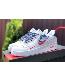 Жіночі кросівки Nike Air Force 1 Low Script Swoosh білі з червоним