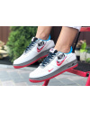 Жіночі кросівки Nike Air Force 1 Low Script Swoosh білі з червоним и голубым