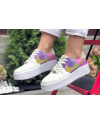 Женские кроссовки Nike Air Force 1 Sage Low белые с фиолетовым
