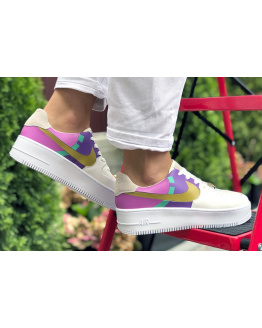 Жіночі кросівки Nike Air Force 1 Sage Low білі з фіолетовим