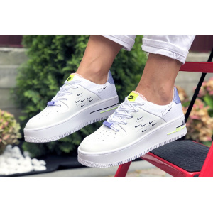 Женские кроссовки Nike Air Force 1 Sage Low белые с неоново-зеленым