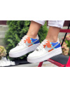 Женские кроссовки Nike Air Force 1 Sage Low белые с оранжевым