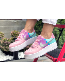 Жіночі кросівки Nike Air Force 1 Sage Low рожеві з фіолетовим