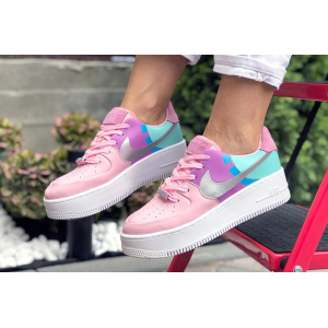 Женские кроссовки Nike Air Force 1 Sage Low розовые с фиолетовым