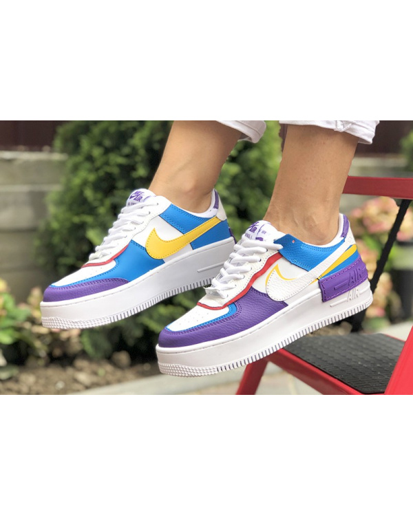 Женские кроссовки Nike Air Force 1 Shadow белые с фиолетовым