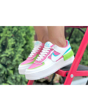 Жіночі кросівки Nike Air Force 1 Shadow білі с малиновые