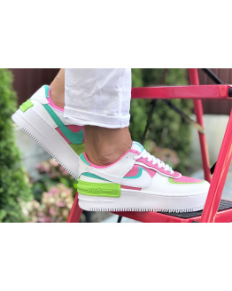 Жіночі кросівки Nike Air Force 1 Shadow білі с малиновые