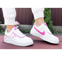 Женские кроссовки Nike Air Force 1 Shadow белые с малиновым
