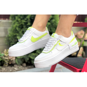 Жіночі кросівки Nike Air Force 1 Shadow білі с неоново-зеленым