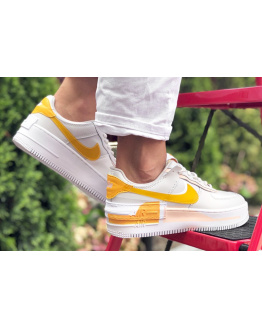 Жіночі кросівки Nike Air Force 1 Shadow білі з помаранчевим