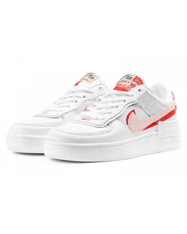 Жіночі кросівки Nike Air Force 1 Shadow білі з рожевим