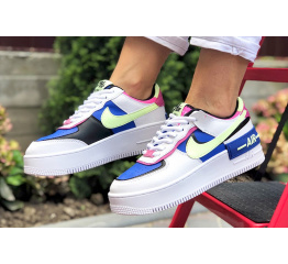 Женские кроссовки Nike Air Force 1 Shadow белые с синим
