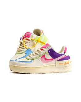 Женские кроссовки Nike Air Force 1 Shadow бежевые