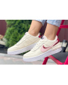 Жіночі кросівки Nike Air Force 1 Shadow бежеві з рожевим
