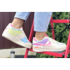 Купить Женские кроссовки Nike Air Force 1 Shadow бежевые с розовым и фиолетовым