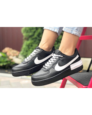 Жіночі кросівки Nike Air Force 1 Shadow чорні з білим