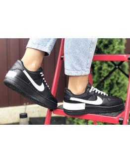 Жіночі кросівки Nike Air Force 1 Shadow чорні з білим