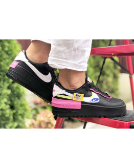 Жіночі кросівки Nike Air Force 1 Shadow чорні з рожевим