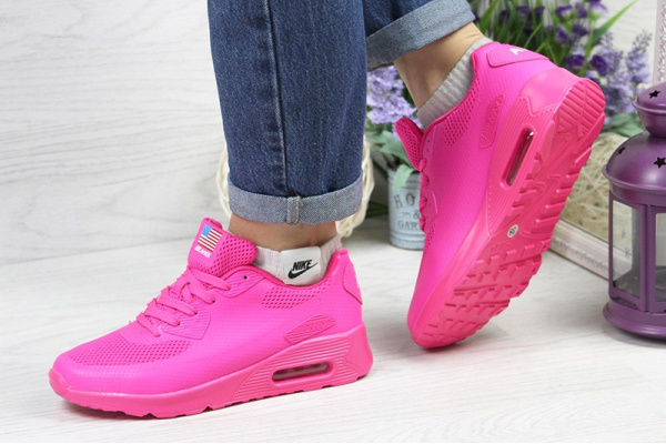 Женские кроссовки Nike Air Max 90 Hyperfuse темно-розовые